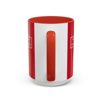 don't assume your freedoms are assured, White font, Red Accent Mug by cypherpunkgear.com