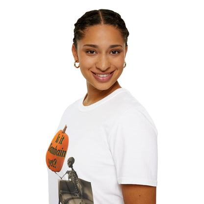 Is it Samhain yet? Skeleton's Pumpkin Light colors Unisex T-Shirt by CreepyCrafts.boo