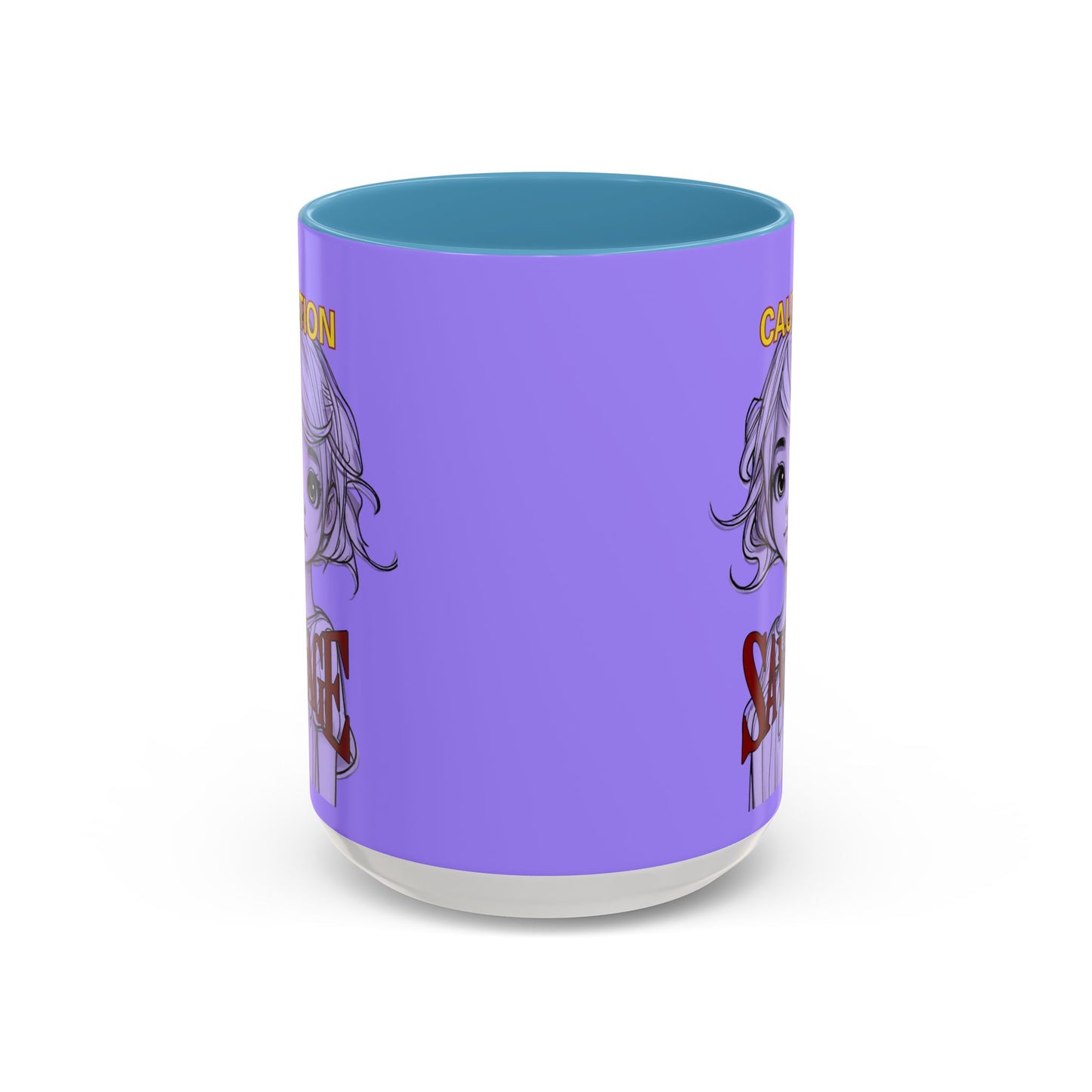 Caution, Savage Light Purple Accent Mug by cypherpunkgear.com