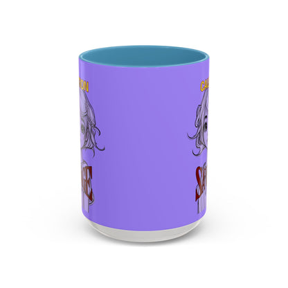 Caution, Savage Light Purple Accent Mug by cypherpunkgear.com