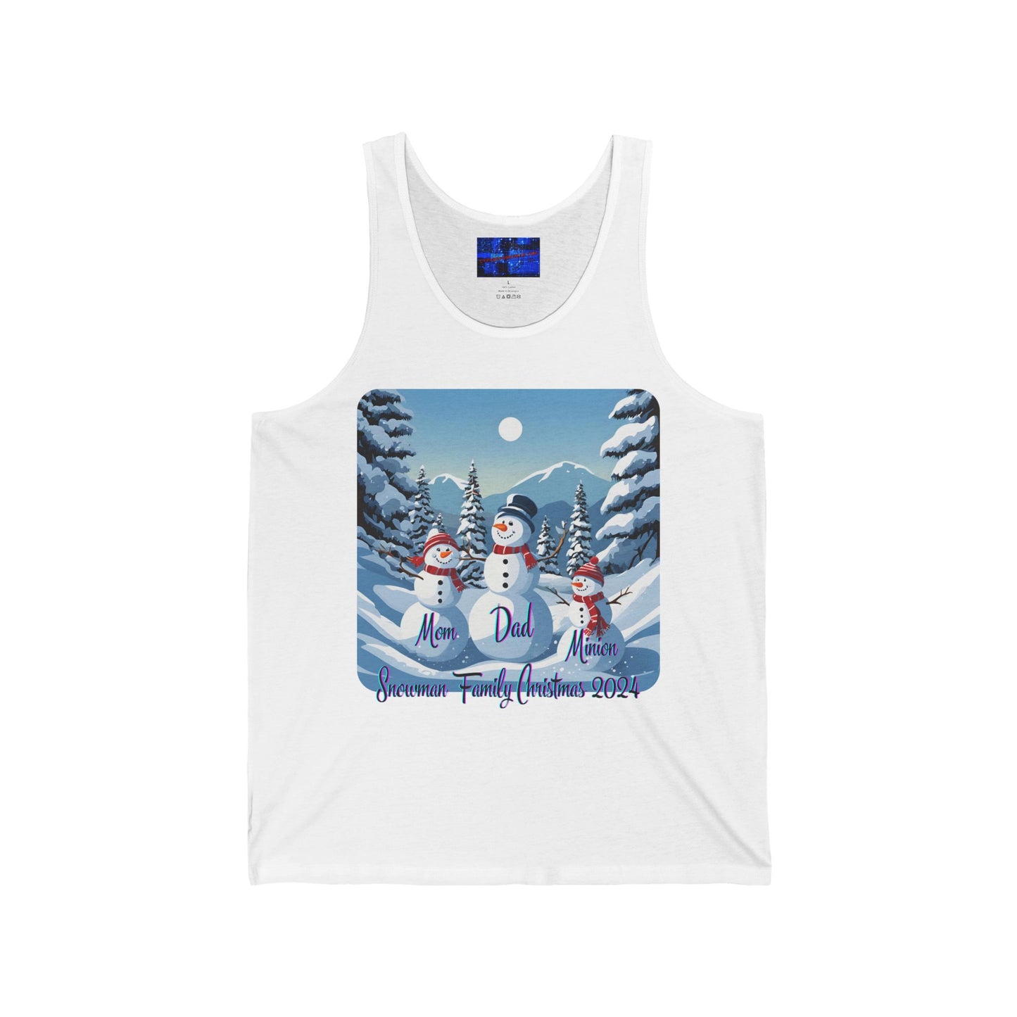 Snowman Family of 3 Unisex Jersey Tank Top by cypherpunkgear