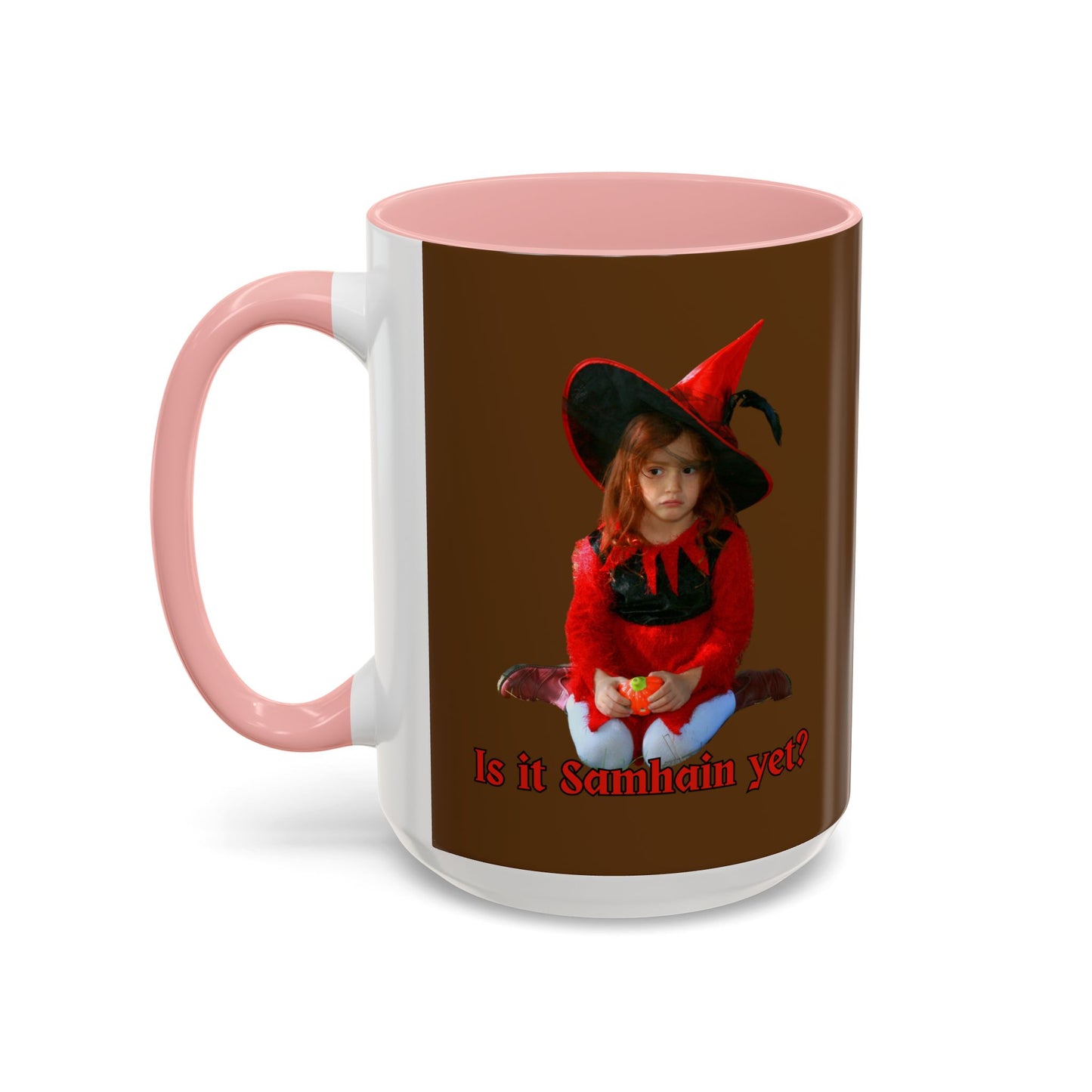 Is it Samhain yet? Brown Accent Mug by CreepyCrafts.boo