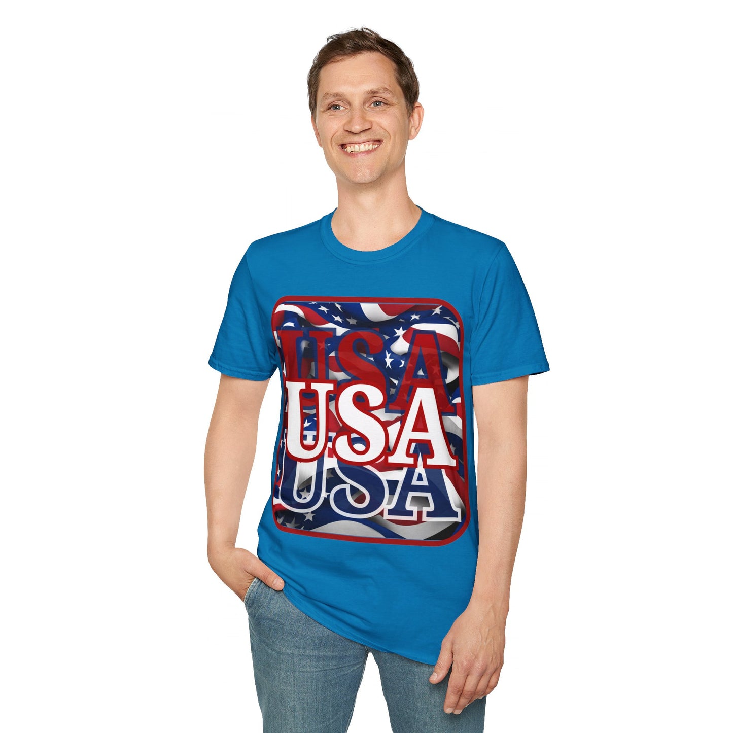 Red WHITE and Blue USA Patriot DKcolors Unisex T-Shirt by cypherpunkgear