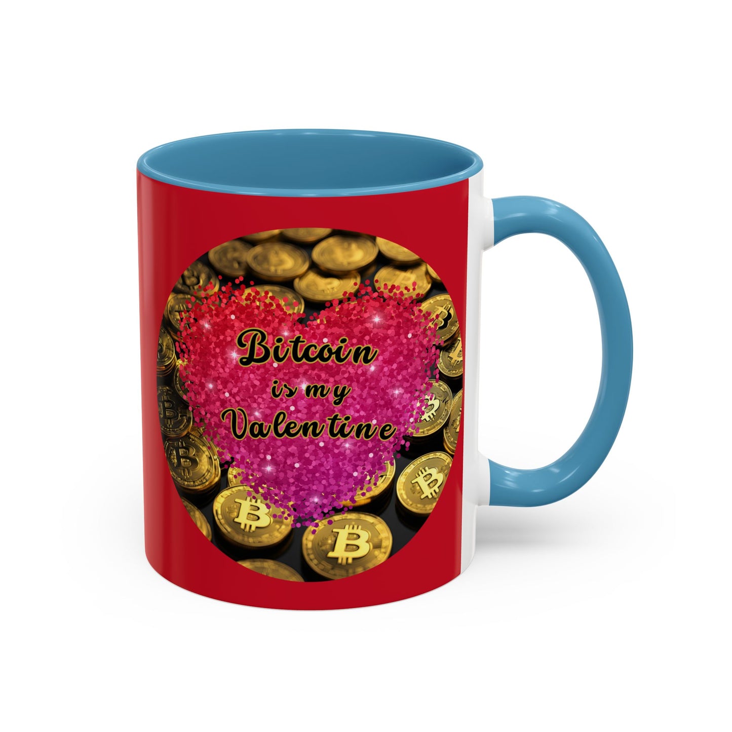 Bitcoin is My Valentine Red Accent Mug by cypherpunkgear.com