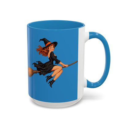 Hazel Hex Blue Accent Mug by CreepyCrafts.boo