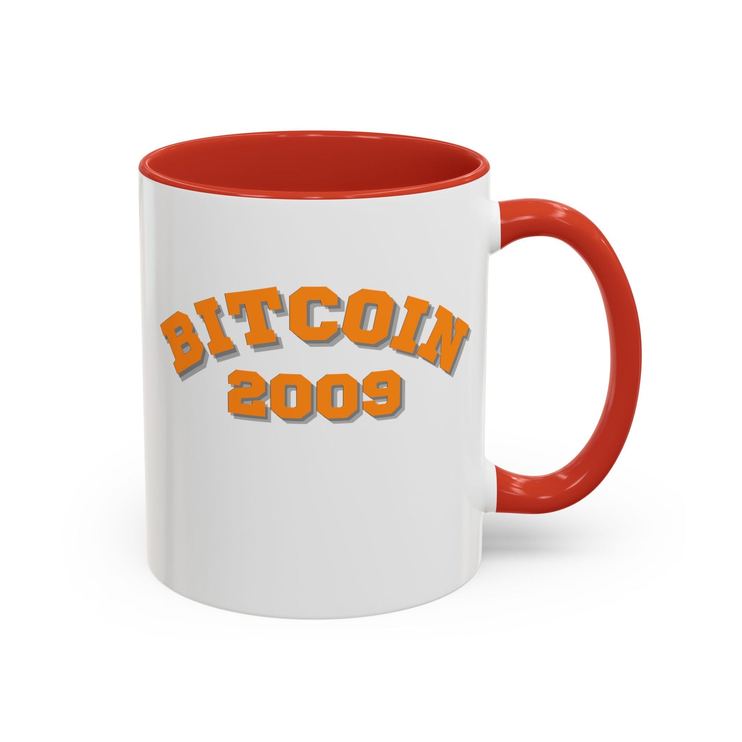 Bitcoin 2009 White Accent Mug by cypherpunkgear.com