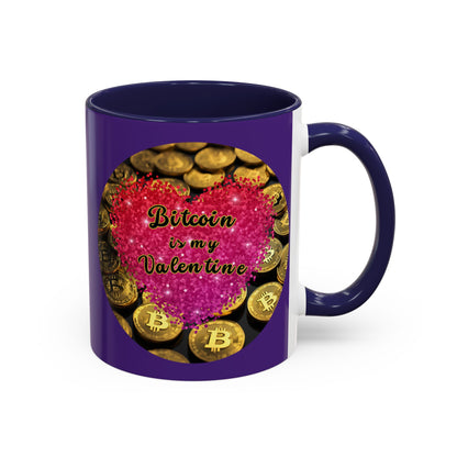 Bitcoin is My Valentine Purple Accent Mug by cypherpunkgear.com