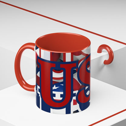 USA! USA! USA RDfont Patriot Accent Mug by cypherpunkgear