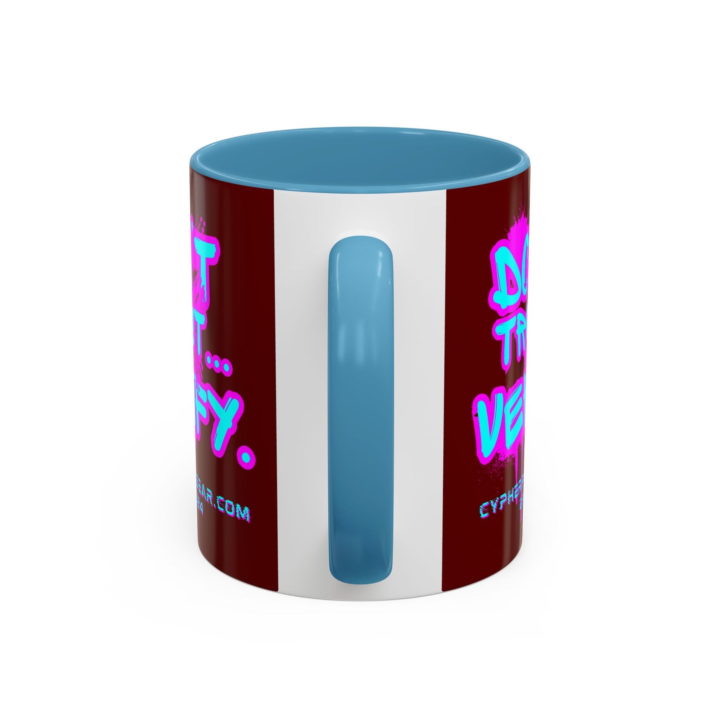 Don't Trust...Verify. Red Accent Mug by cypherpunkgear.com