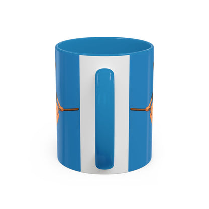 Hazel Hex Blue Accent Mug by CreepyCrafts.boo