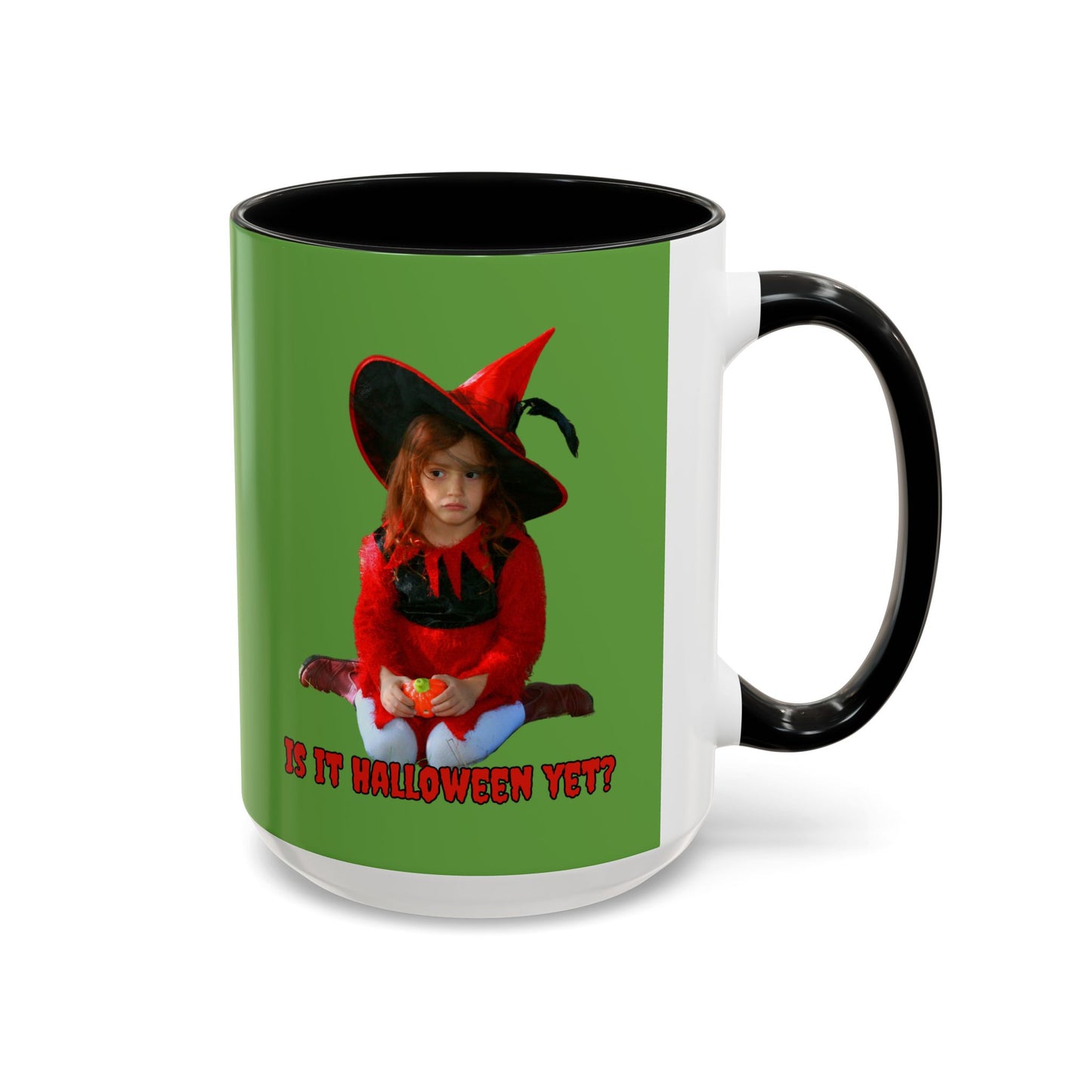 Is it Halloween yet? Green Accent Mug by CreepyCrafts.boo