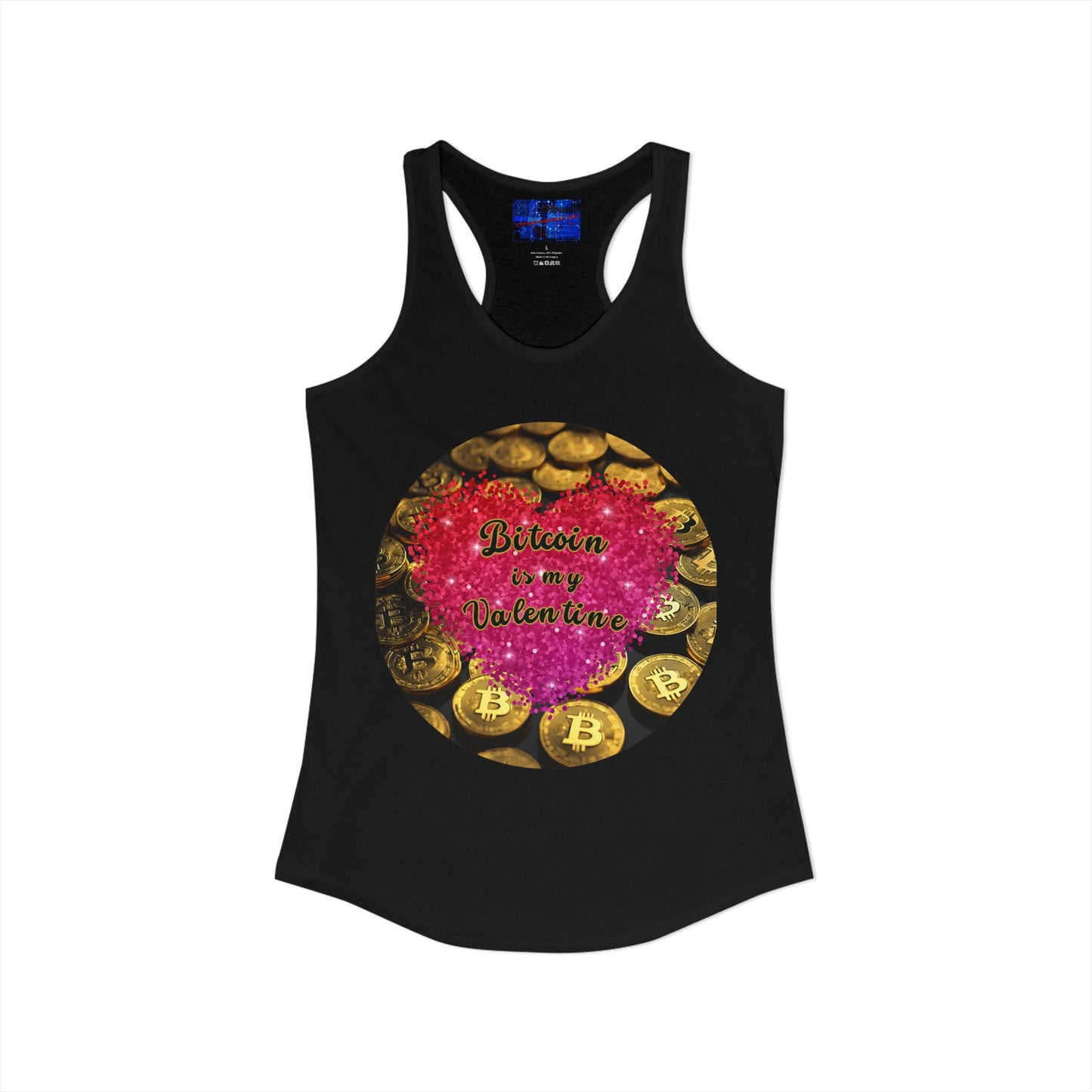 Bitcoin is My Valentine Women's Racerback Tank Top by cypherpunkgear.com