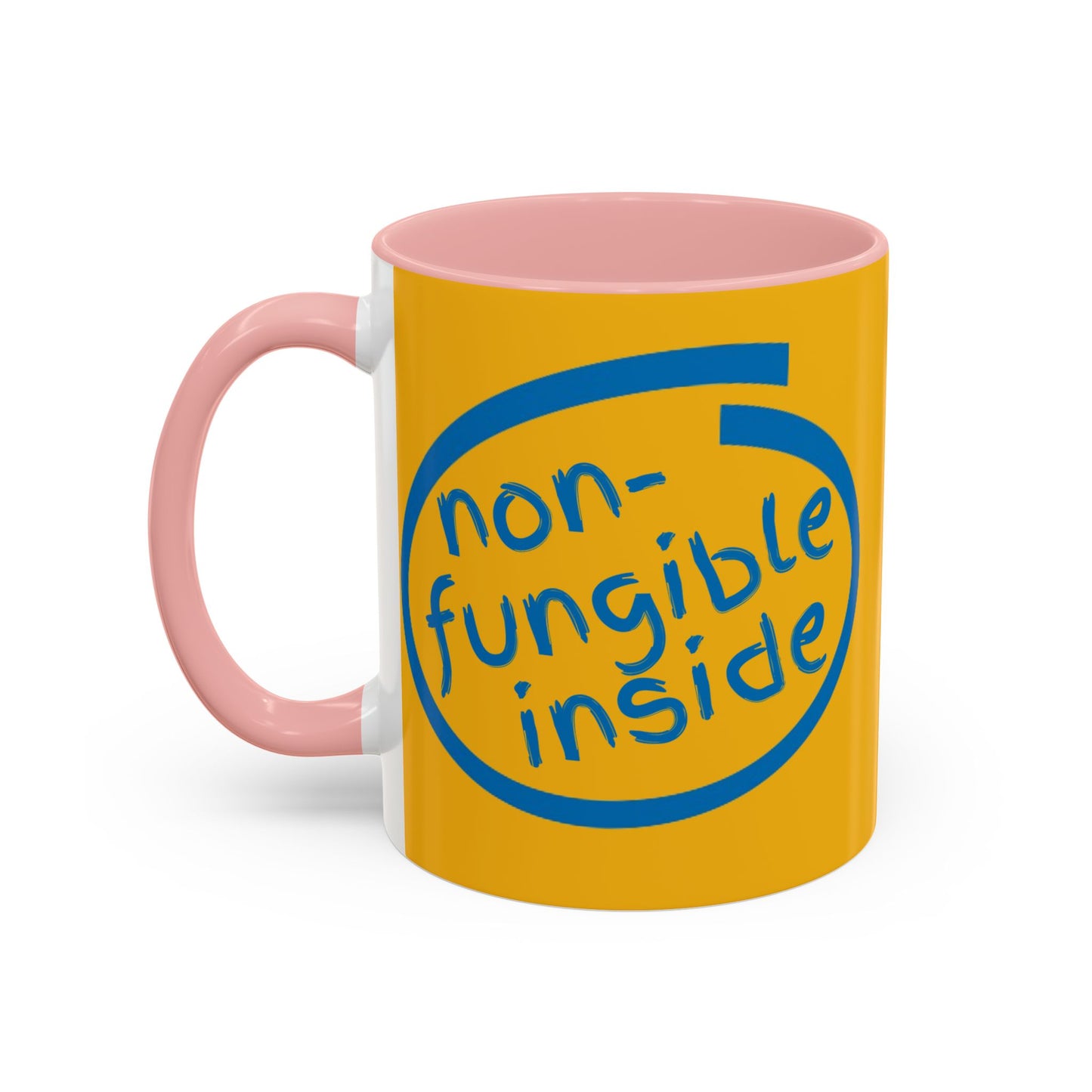 Non-Fungible Inside Yellow Accent Mug by cypherpunkgear.com