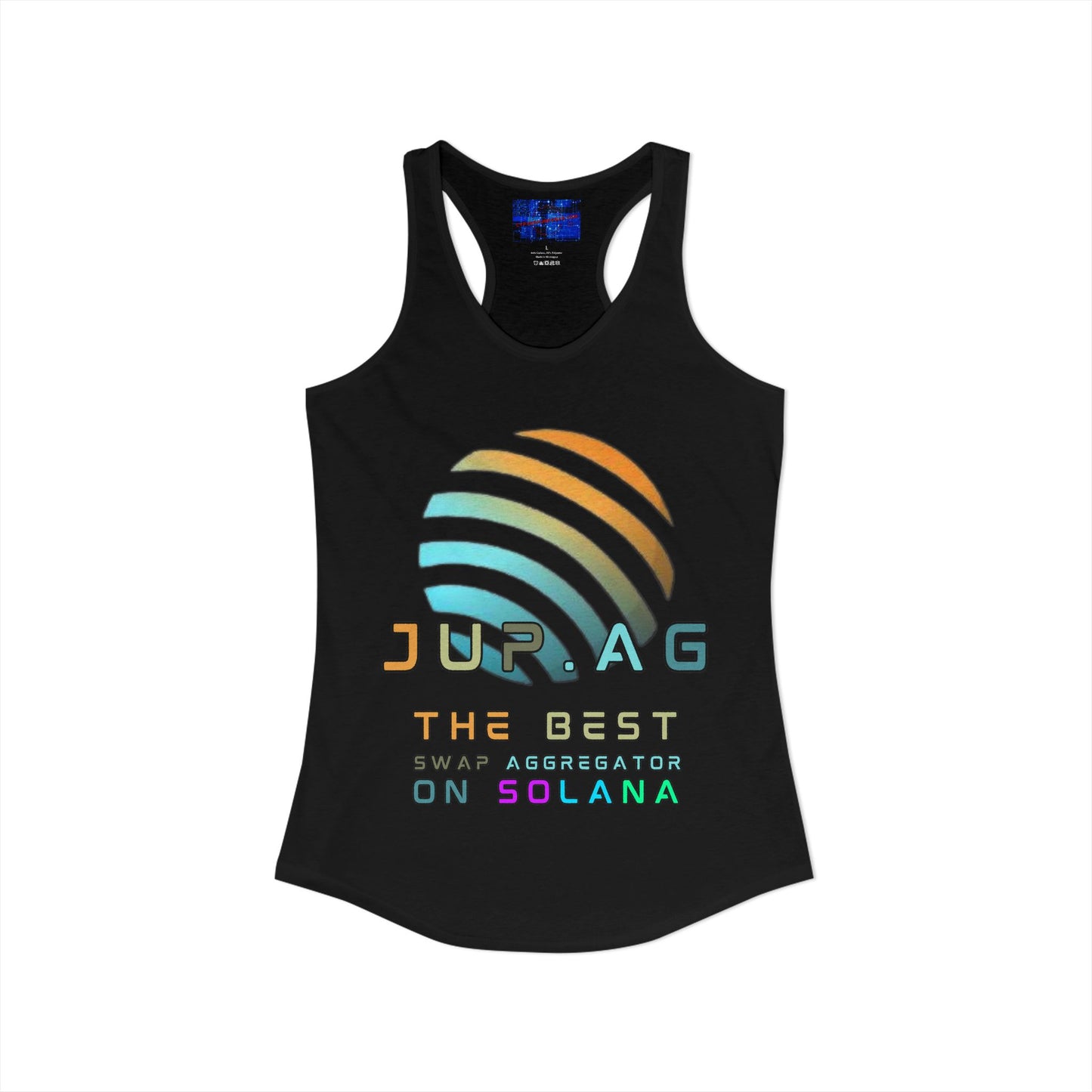 Jupiter (JUP) the best aggregator on Solana Women's Racerback Tank Top by cypherpunkgear.com