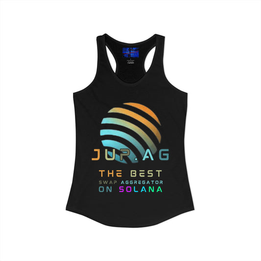 Jupiter (JUP) the best aggregator on Solana Women's Racerback Tank Top by cypherpunkgear.com