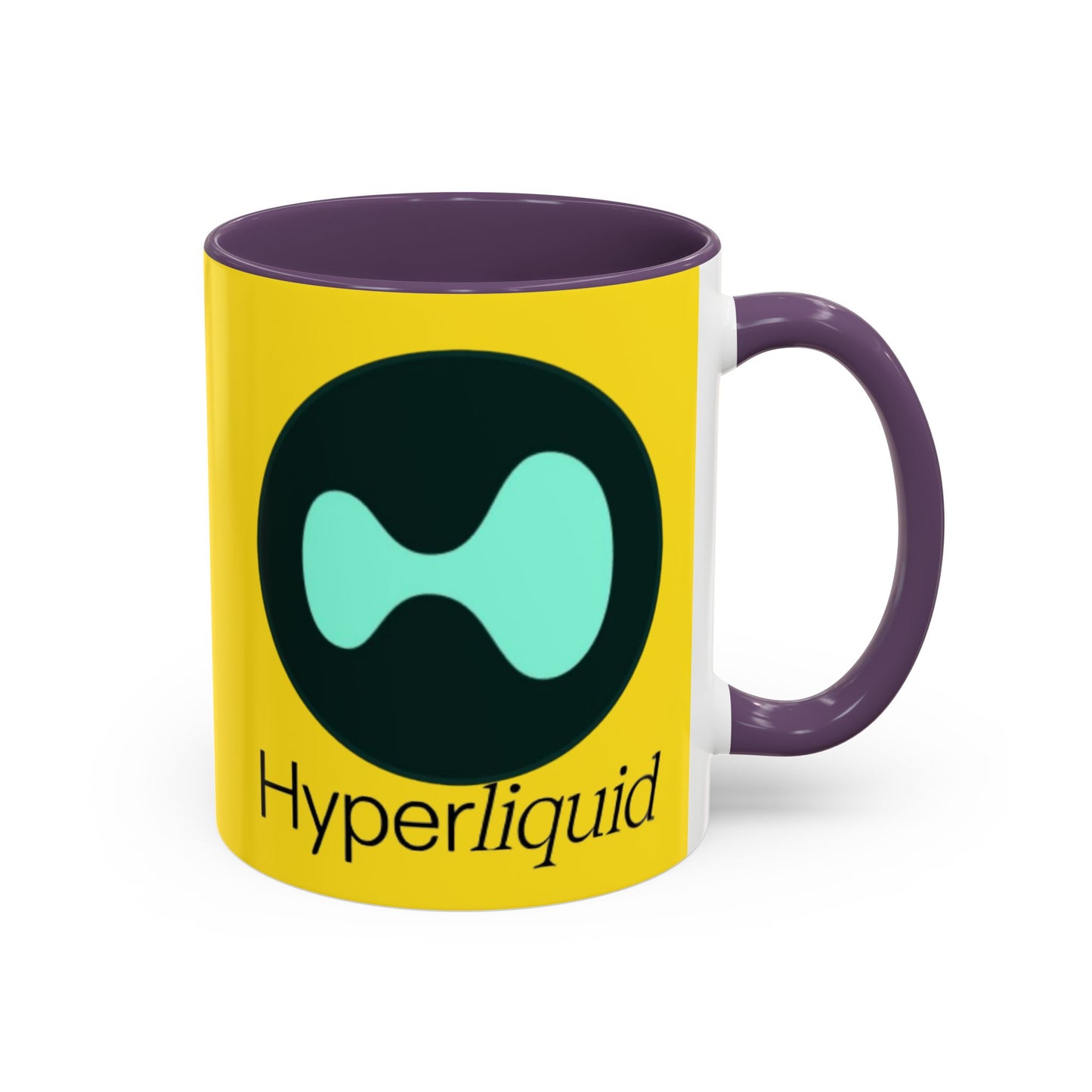 Hyperliquid Black font Yellow Accent Mug by cypherpunkgear.com