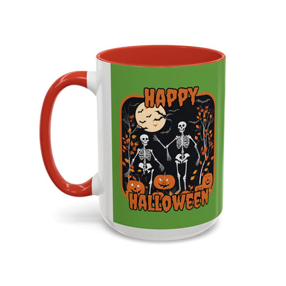 Spooktacular Skeletons of Halloween Accent Mug by cypherpunkgear