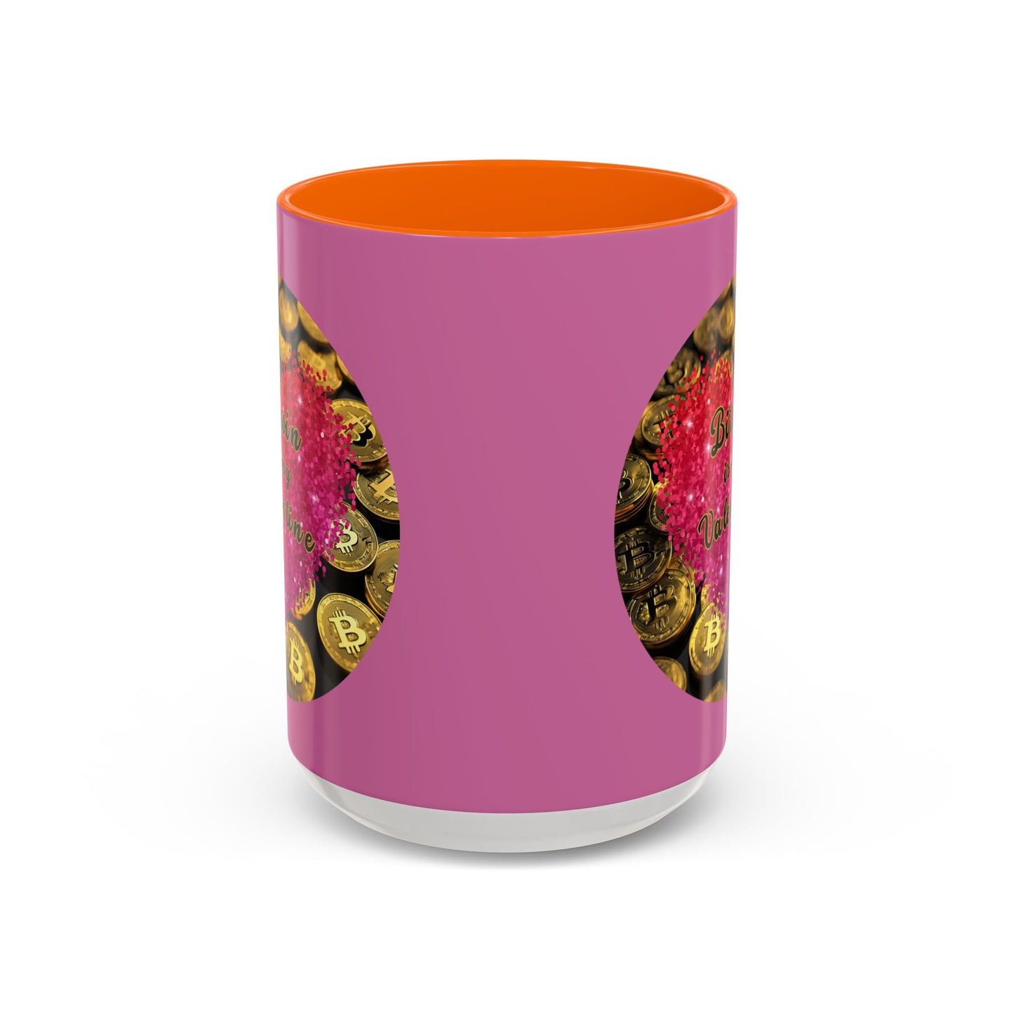 Bitcoin is My Valentine Pink Accent Mug by cypherpunkgear.com