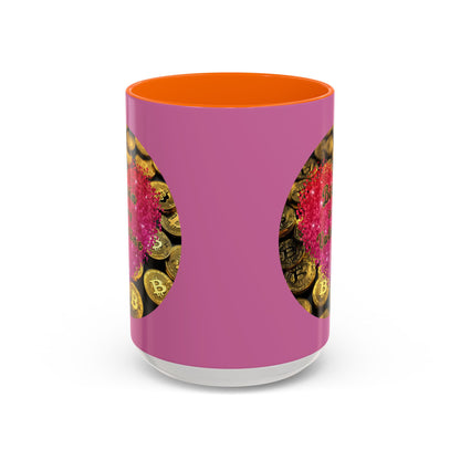 Bitcoin is My Valentine Pink Accent Mug by cypherpunkgear.com