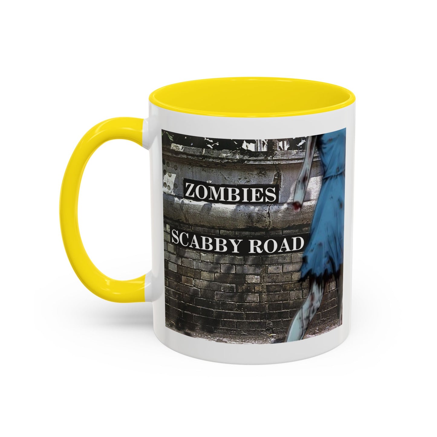 2-sided, Scabby Road White Accent Mug by CreepyCrafts.boo