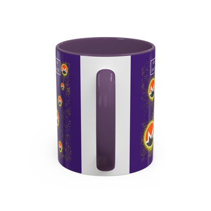 Monero (XMR) don't assume your freedoms are assured Purple Accent Mug by cypherpunkgear.com