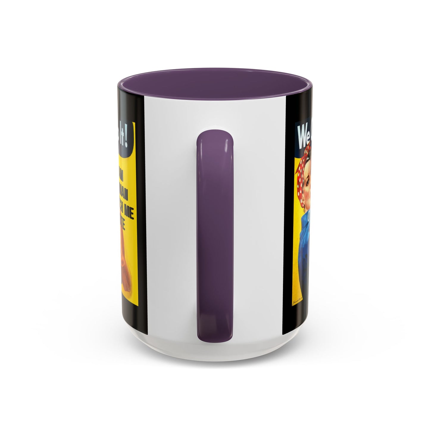 I Am Woman Watch Me Vote Rosie Black Accent Mug by cypherpunkgear.com