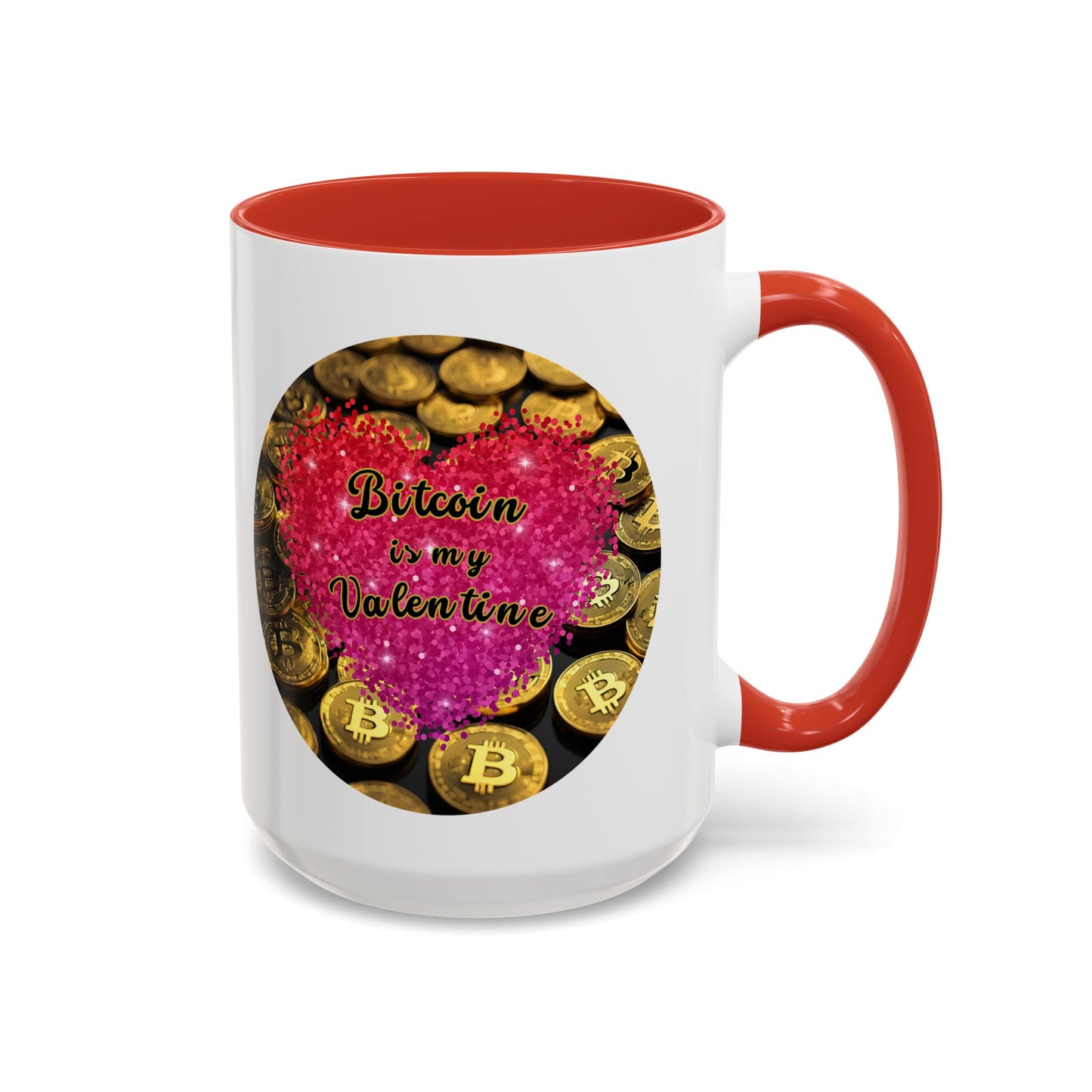 Bitcoin is My Valentine White Accent Mug by cypherpunkgear.com