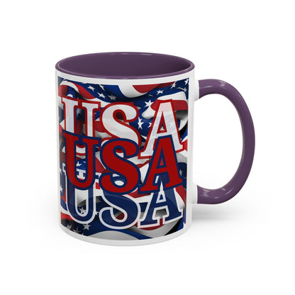 USA Red font Center Patriot Accent Mug by cypherpunkgear.com