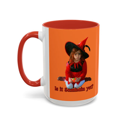 Is it Samhain yet? Orange Accent Mug by CreepyCrafts.boo