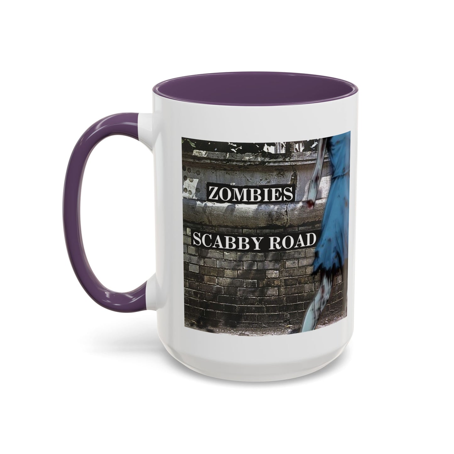 2-sided, Scabby Road White Accent Mug by CreepyCrafts.boo