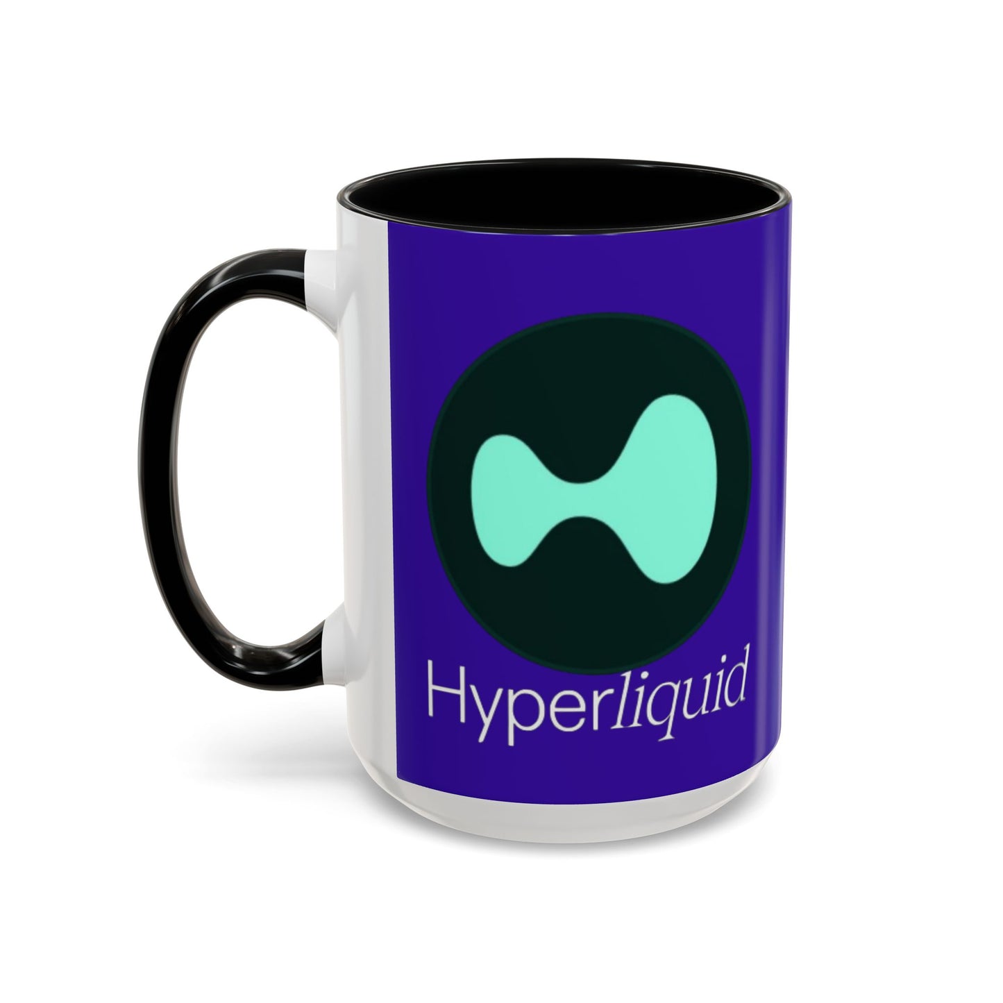 Hyperliquid White font Dark Purple Accent Mug by cypherpunkgear.com