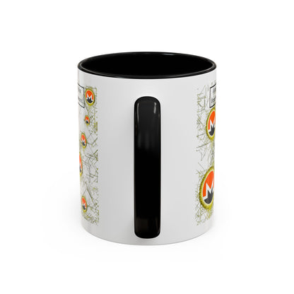 Monero (XMR) don't assume your freedoms are assured White Accent Mug by cypherpunkgear.com