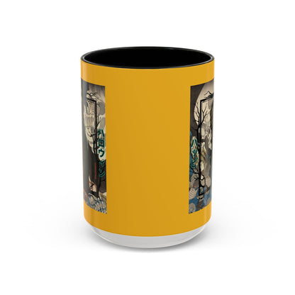 Yōkai Happy Halloween Yellow Accent Mug by CreepyCrafts.boo