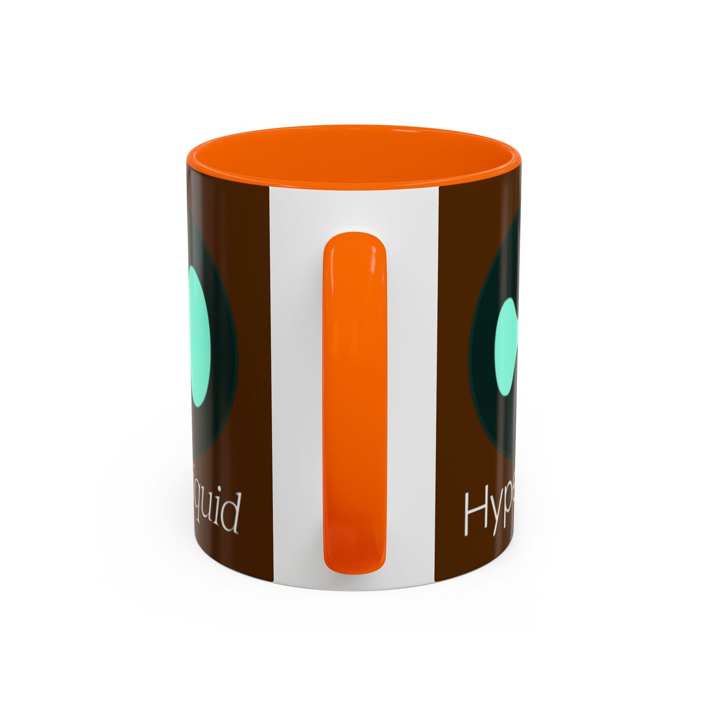 Hyperliquid White font Brown Accent Mug by cypherpunkgear.com