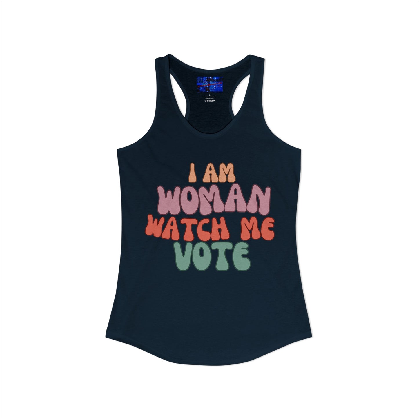 I Am Woman Watch Me Vote Women's Racerback Tank Top by cypherpunkgear.com