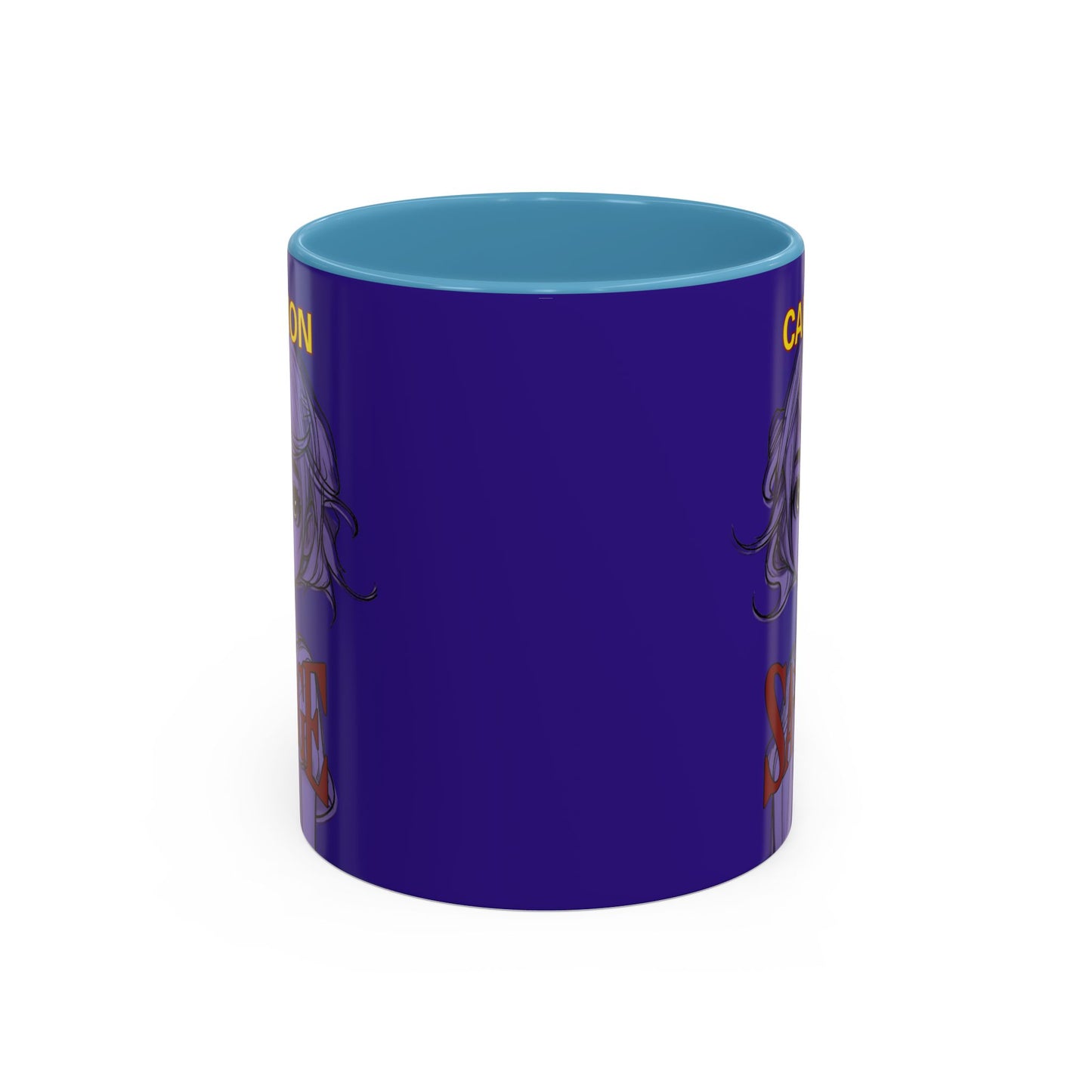Caution, Savage Dark Purple Accent Mug by cypherpunkgear.com