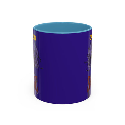 Caution, Savage Dark Purple Accent Mug by cypherpunkgear.com
