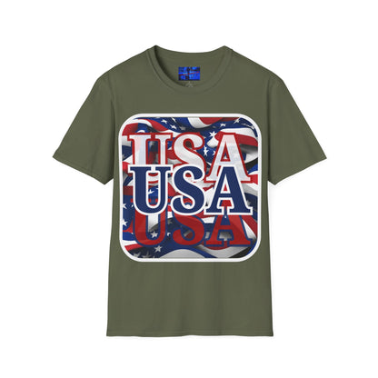 Red White and BLUE USA Patriot Dark colors Unisex T-Shirt by cypherpunkgear.com