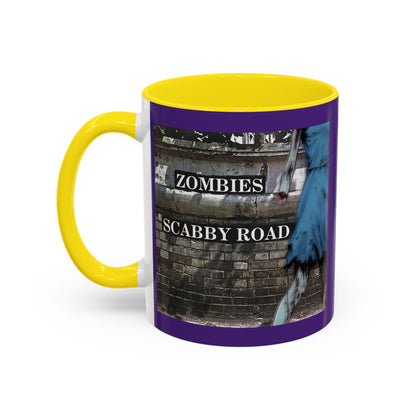 2-sided, Scabby Road Purple Accent Mug by CreepyCrafts.boo