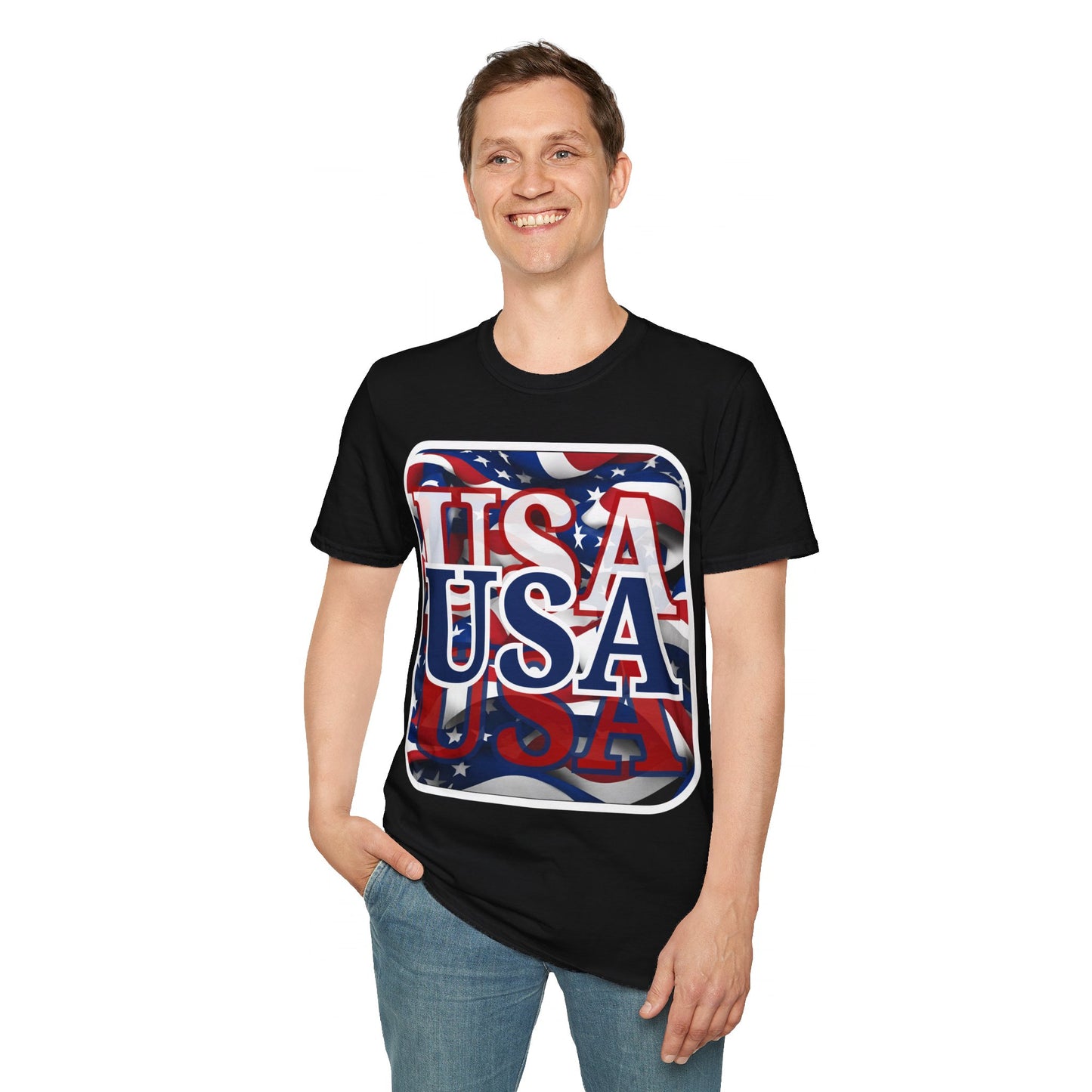 Red White and BLUE USA Patriot DKcolors Unisex T-Shirt by cypherpunkgear