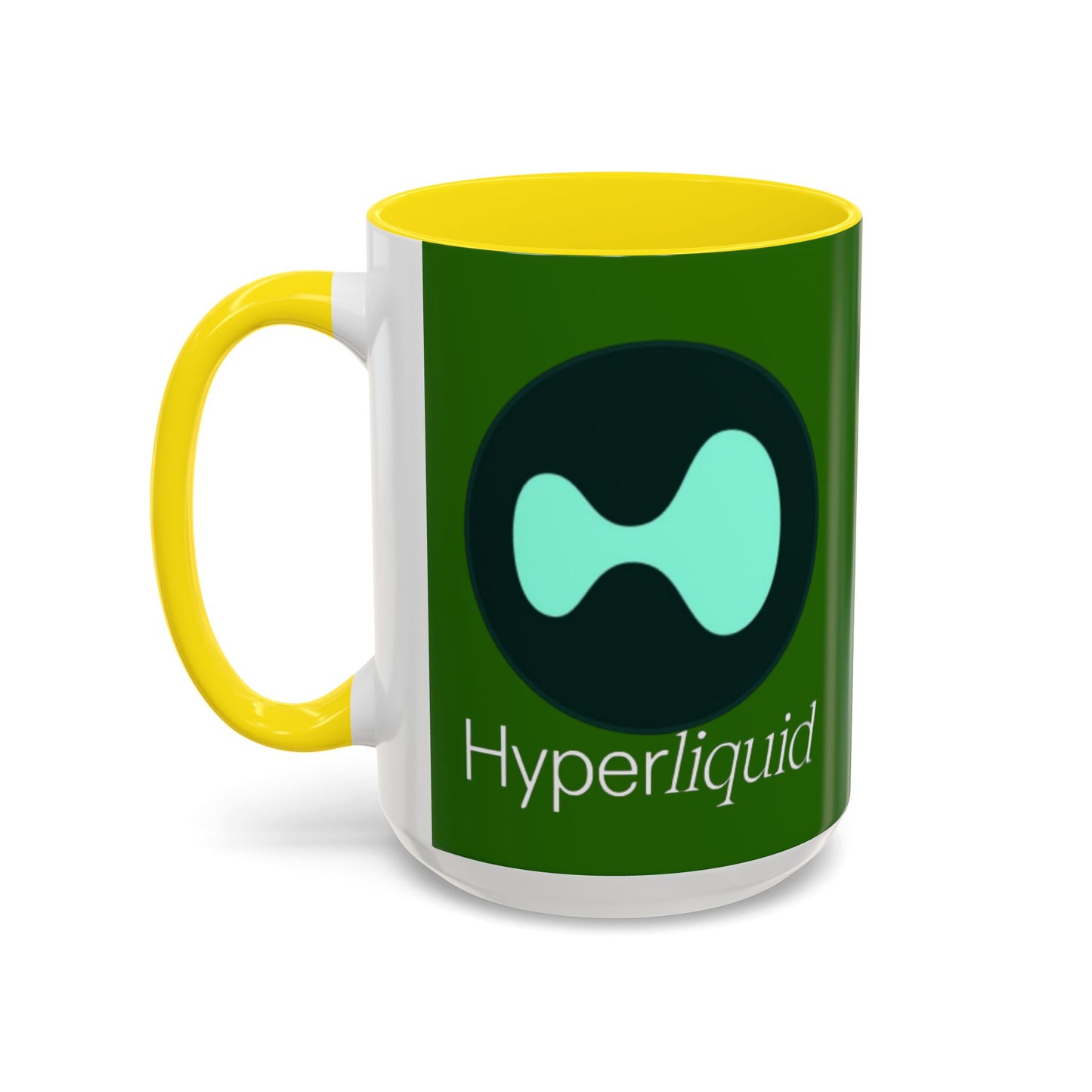 Hyperliquid White font Green Accent Mug by cypherpunkgear.com