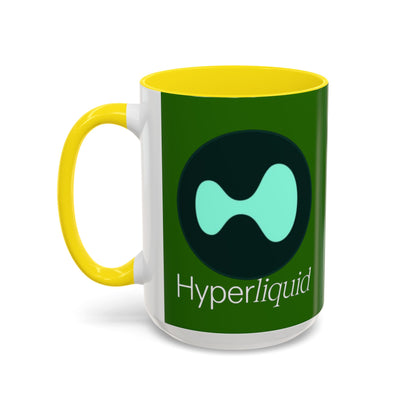Hyperliquid White font Green Accent Mug by cypherpunkgear.com