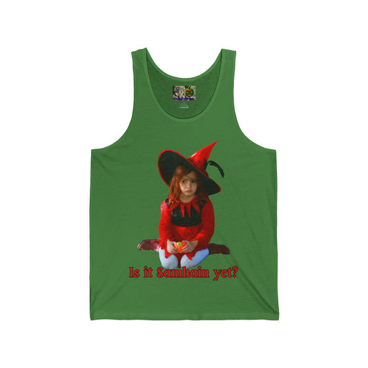 Is it Samhain yet? Unisex Jersey Tank Top by CreepyCrafts.boo