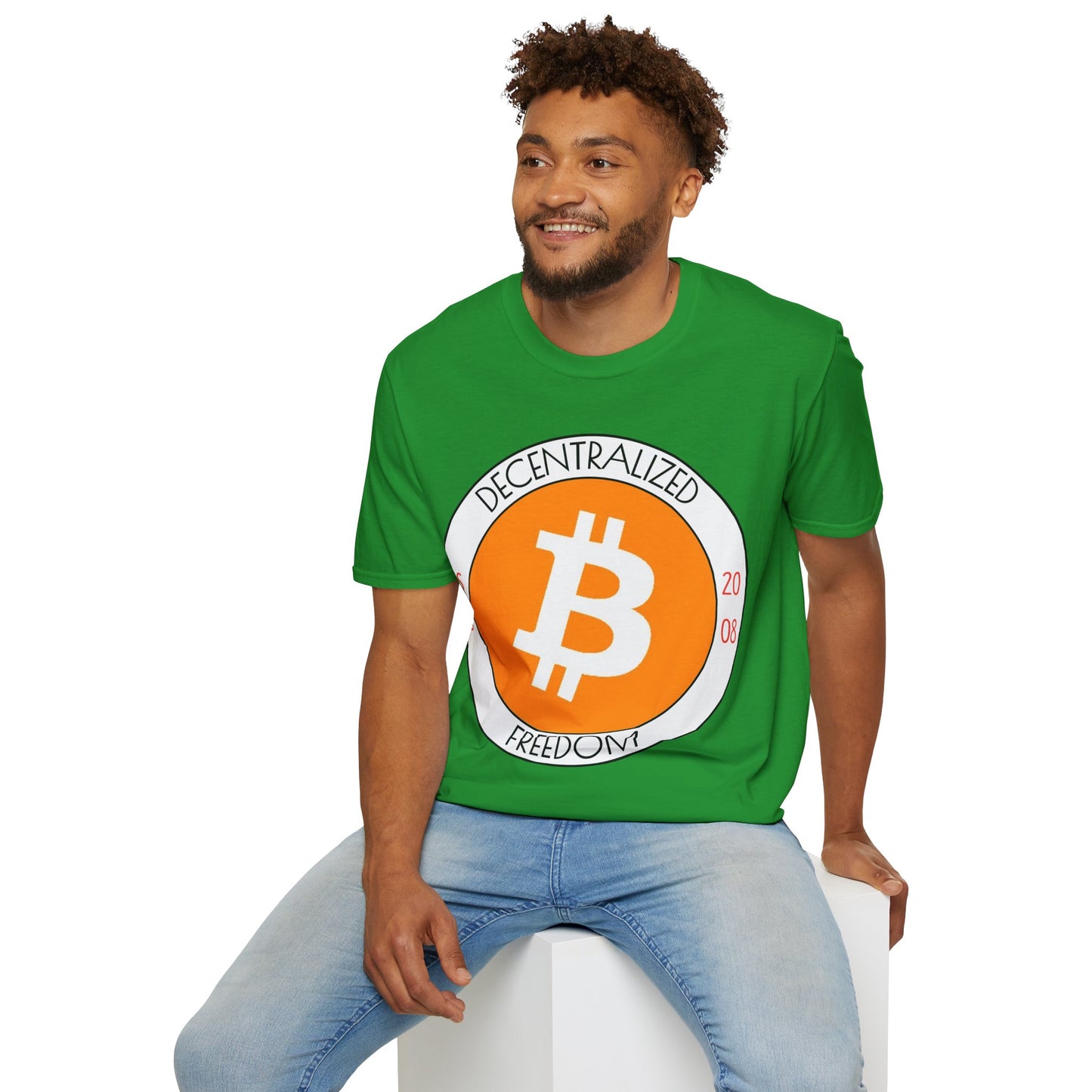 Bitcoin Decentralized Freedom Dark colors Unisex T-Shirt by cypherpunkgear.com