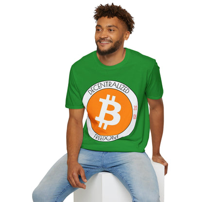 Bitcoin Decentralized Freedom Dark colors Unisex T-Shirt by cypherpunkgear.com