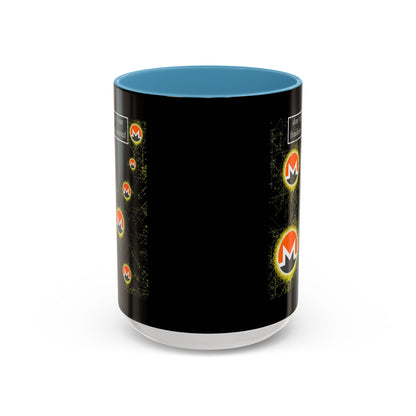 Monero (XMR) don't assume your freedoms are assured Black Accent Mug by cypherpunkgear.com