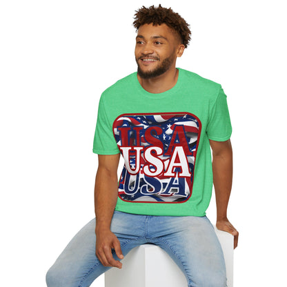 Red WHITE and Blue USA Patriot DKcolors Unisex T-Shirt by cypherpunkgear