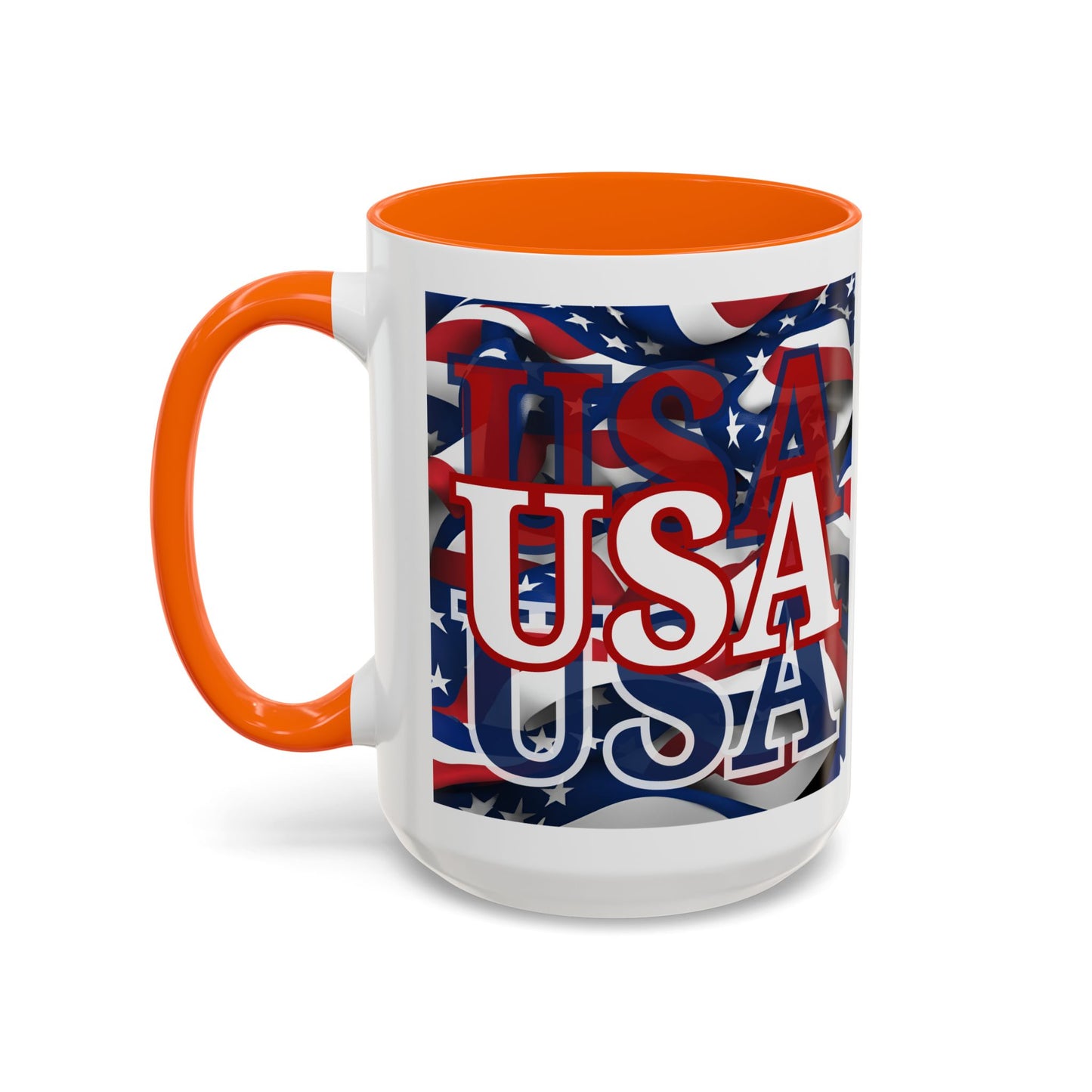 USA White font Center Patriot Accent Mug by cypherpunkgear.com