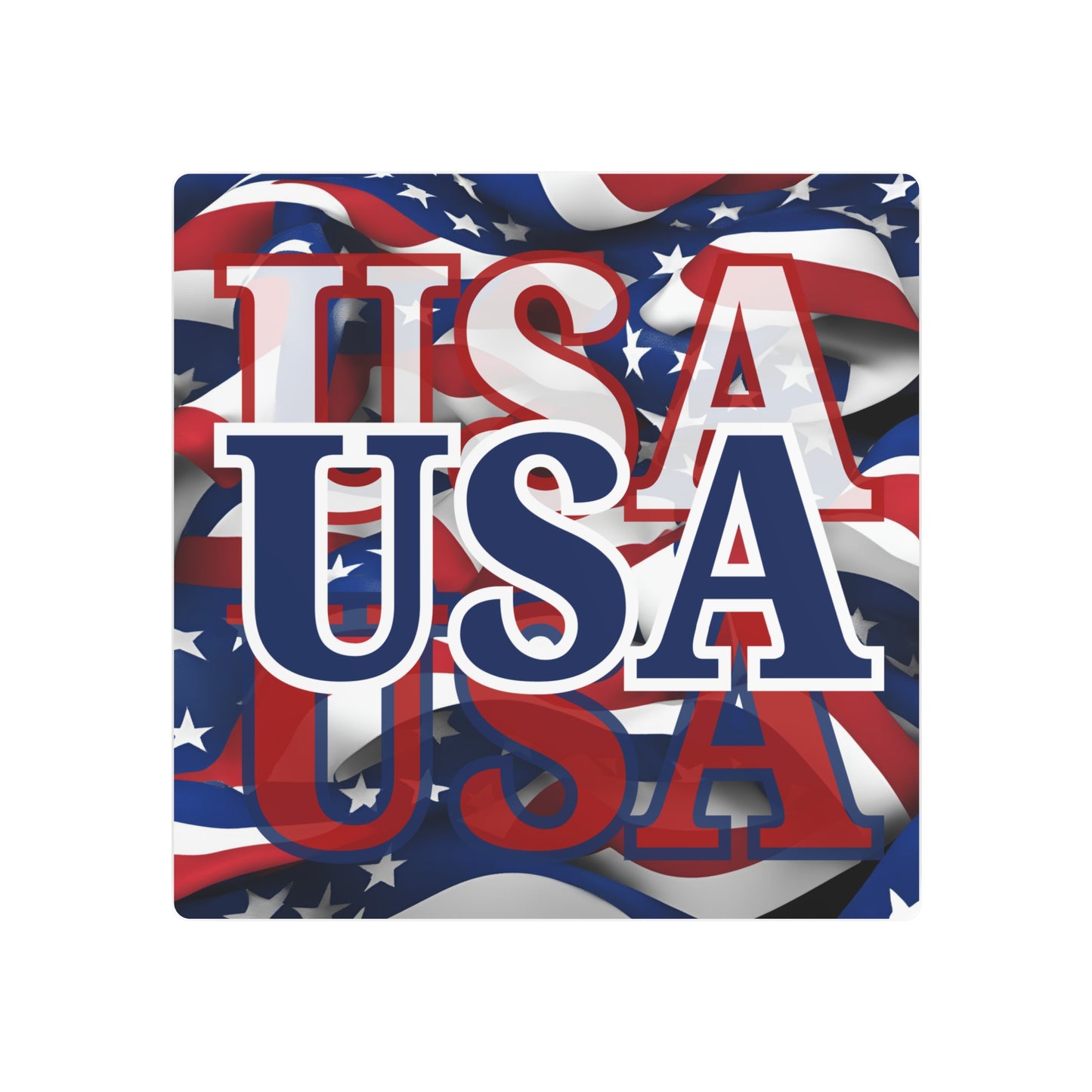 USA! USA! USA Blue Center Metal Art Sign by cypherpunkgear