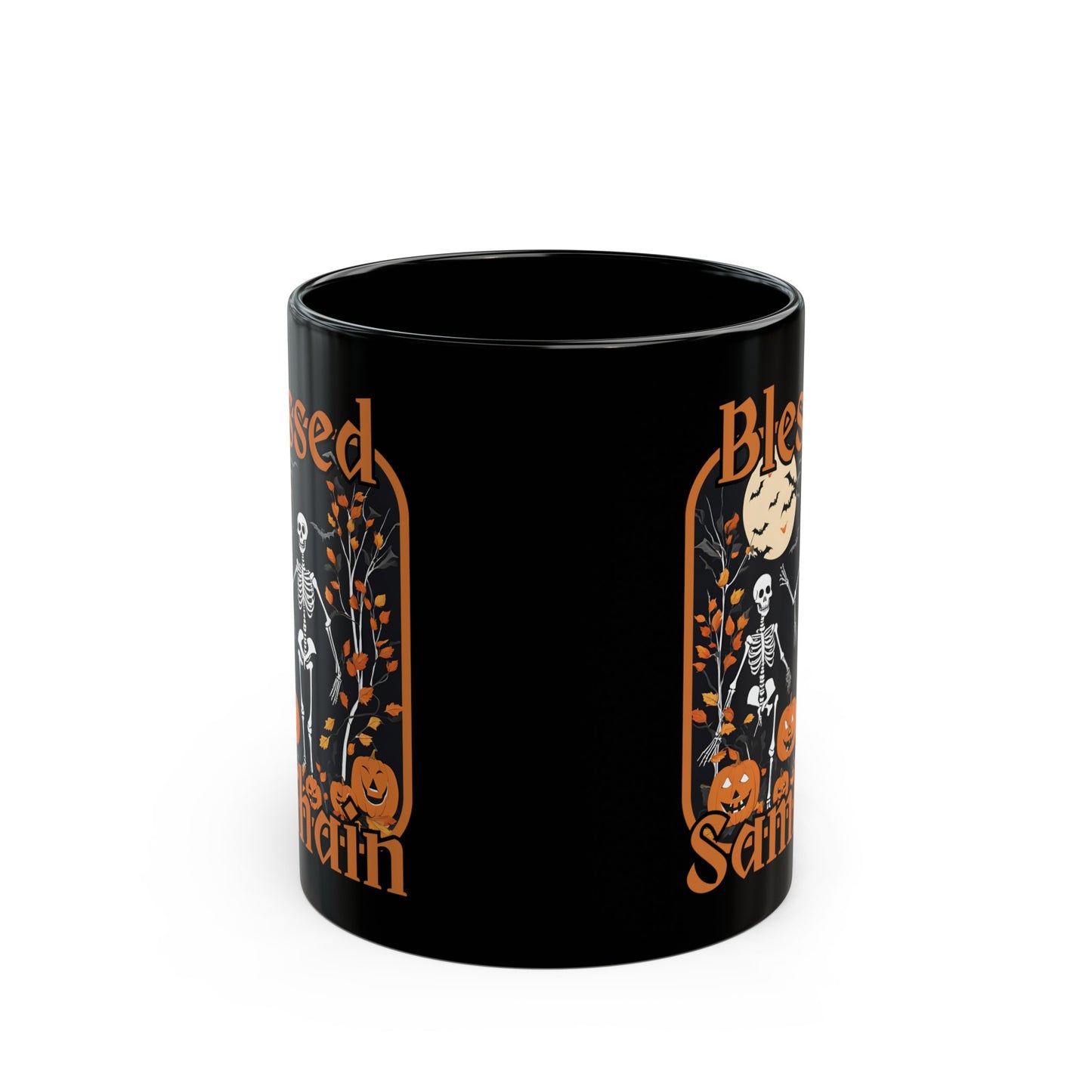 Spooktacular Skeletons of Samhain Black Mug by cypherpunkgear